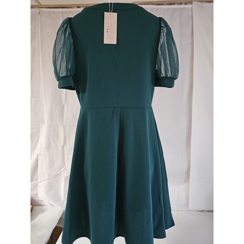 NWT Emery Rose Dark Green Puff Sleeve Dress 1XL - Picture 4 of 9